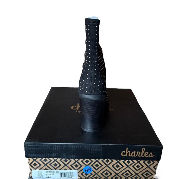 NWB Charles by Charles David Danielle Studded Stretch Bootie Black Women’s 6M - Picture 3 of 5